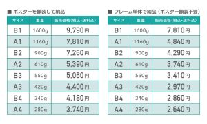 価格表