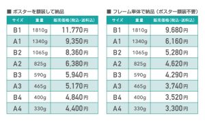 価格表