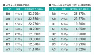 価格表