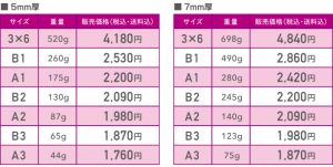 価格表