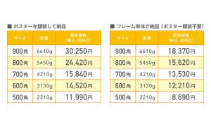 価格表