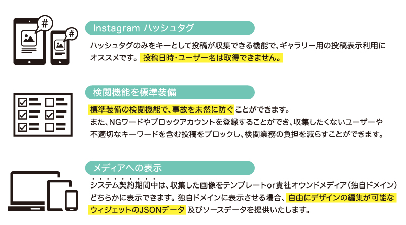 ハッシュタグ画像投稿キャンペーン機能の特徴