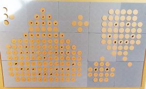 丸部分に色ごとに印を付ける