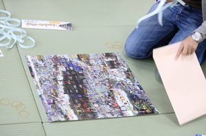 沼田城フォトモザイクアート写真貼り付け完成